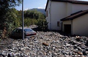 inondation sur la commune de Domène en août 2005